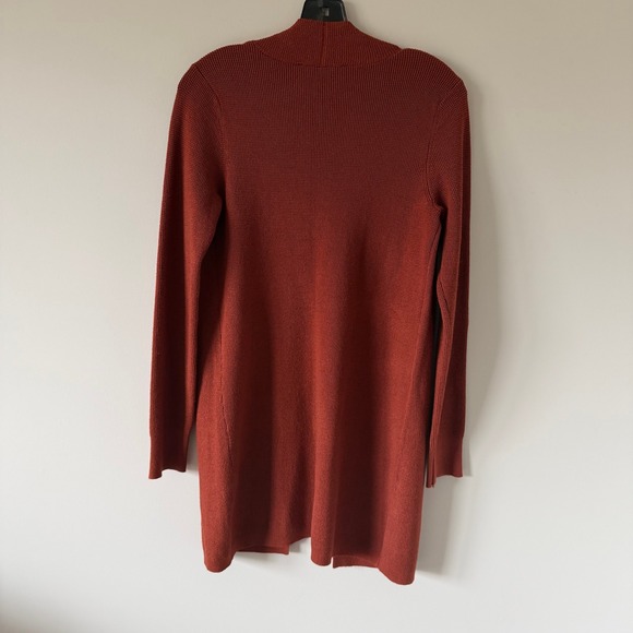 Cyrus Rust Orange Brown Open Front Cardigan Women's Size Small Lightweight Layer - Picture 3 of 13